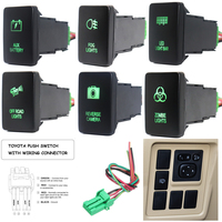 12V Aux Battery/LED Light Bar/Reverse camera Push Button Switch Green Lights For Toyota Hilux Prado Highlander Landcruiser RAV4