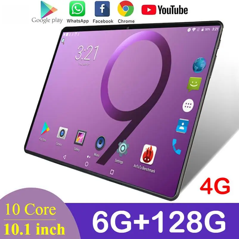 Hot sale10 POLLICI Tablet Android 8.0 10 Core 6GB + 128GB di ROM Doppia Fotocamera 5MP SIM Tablet PC wifi mirco Usb GPS 4G bluetooth del telefono