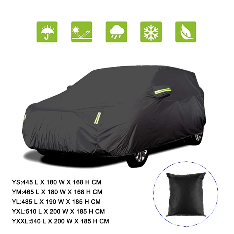 Kayme Universal Full  Car Covers Outdoor UV Snow Resistant Sun Protection Cover For Suv Jeep Mpv Wagon