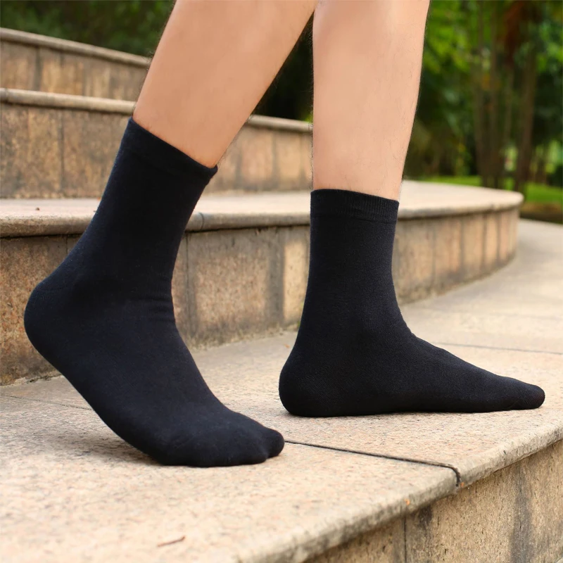 Cao Quelity Nam Kinh Doanh Tất, Thời Trang Thoáng Khí Nam Dài Sock Size Lớn (39-45) đen Trắng 10 Cặp/lô Size Lớn