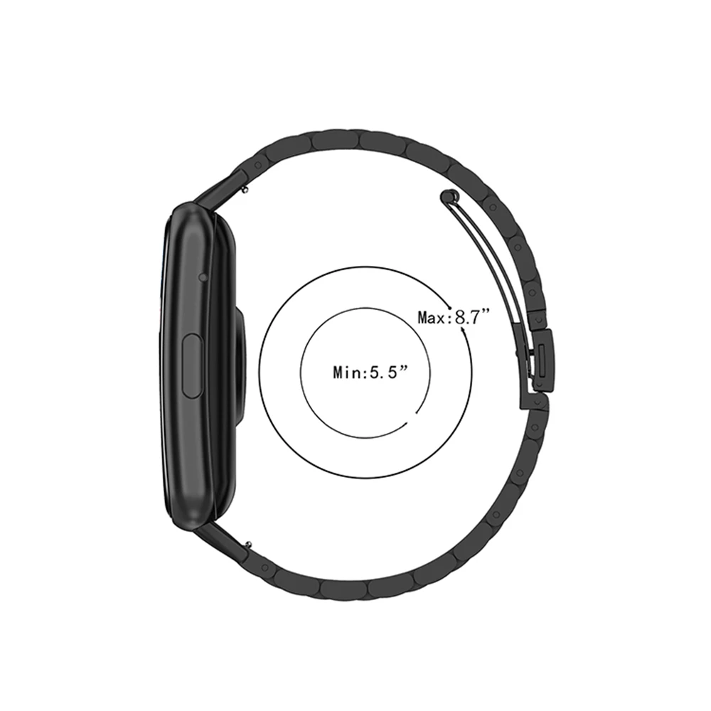 Moda simples três-grânulo correia de relógio de aço pulseira de pulseira de substituição para huawei relógio ajuste peças