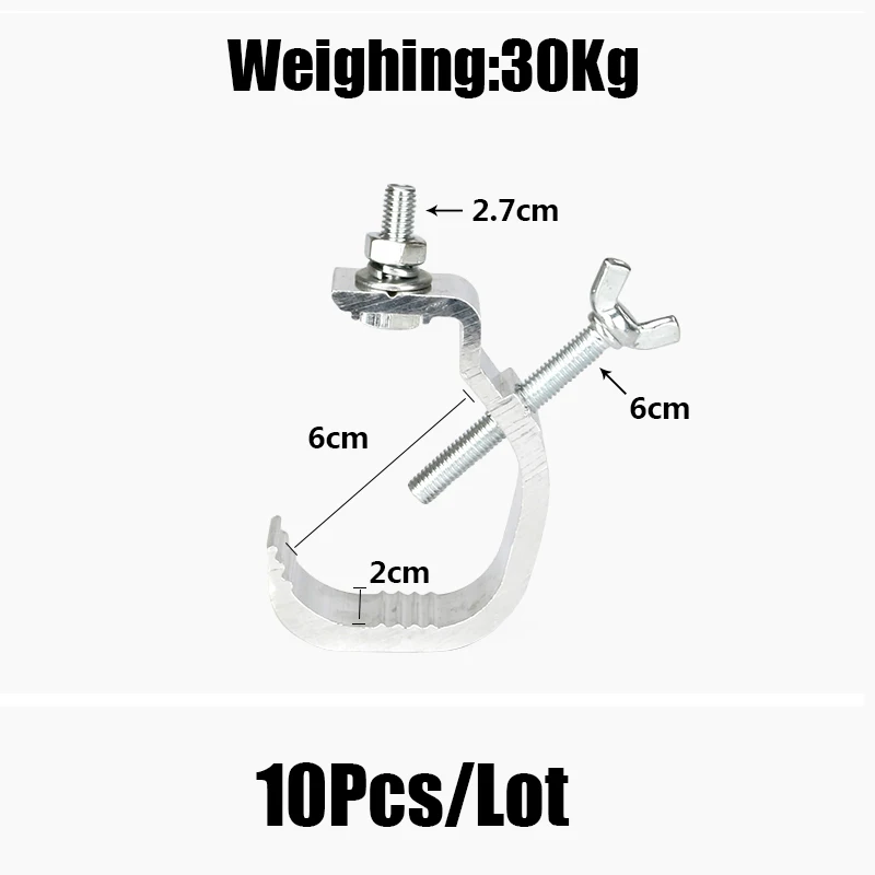 Good Quality 10pcs/lot Stage Light Hook Led Par crook Silver Aluminum Mini Led Moving Head Clasp Can Bear 30kg Weight