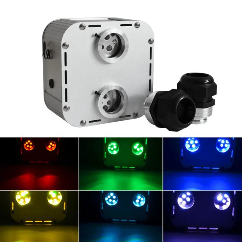 1X Double Head Twinkle RGB ColorLED light illuminator 32W Fiber Optic Light Engine With 28 Key RF remote For Ceiling StarProject