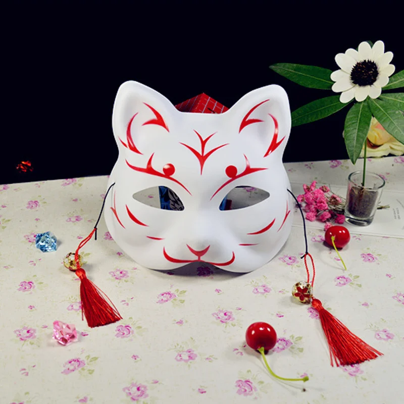 

Halloween Cosplay Animal Masks Party Mask New Japanese Style Private Fox Mask Cat Natsume's Book of Friends Fox Half Face Mask