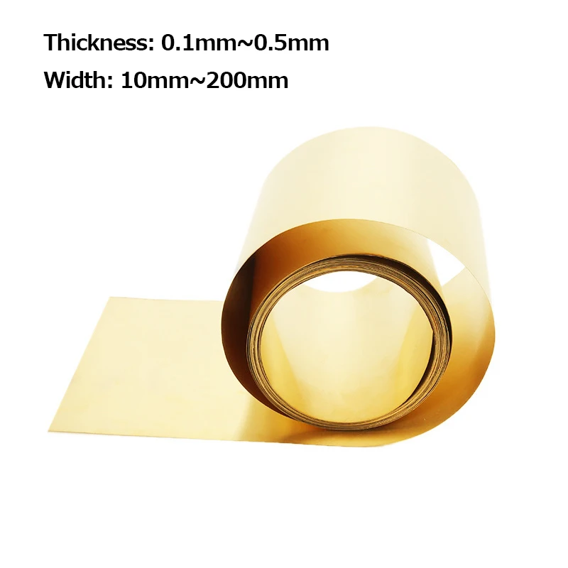 1 meter 0.1mm ~0.5mm 10mm ~200mm Brass strip brass sheet  Brass foil strap