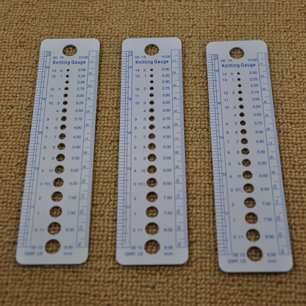 Knitting Tool Needle Gauge Inch Sewing Ruler 2-10mm Size Measuring Ruler Accessories