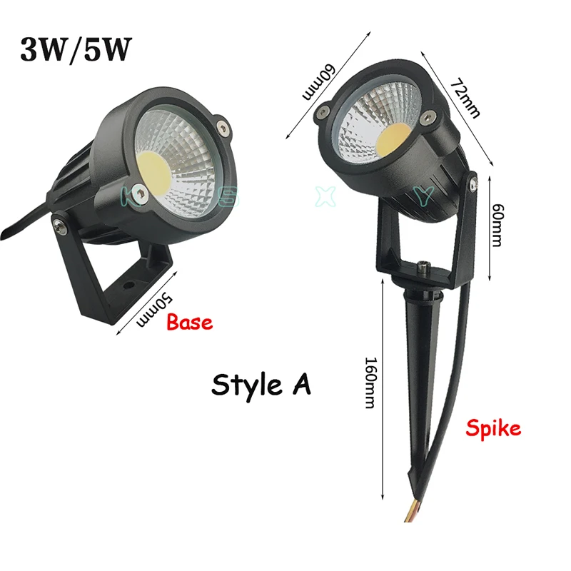 Waterproof Outdoor Garden Lawn Lamps 220V 110V 12V 3W 5W LED Lawn Landscape Light Spike Bulb IP67 Outdoor Lighting for Garden