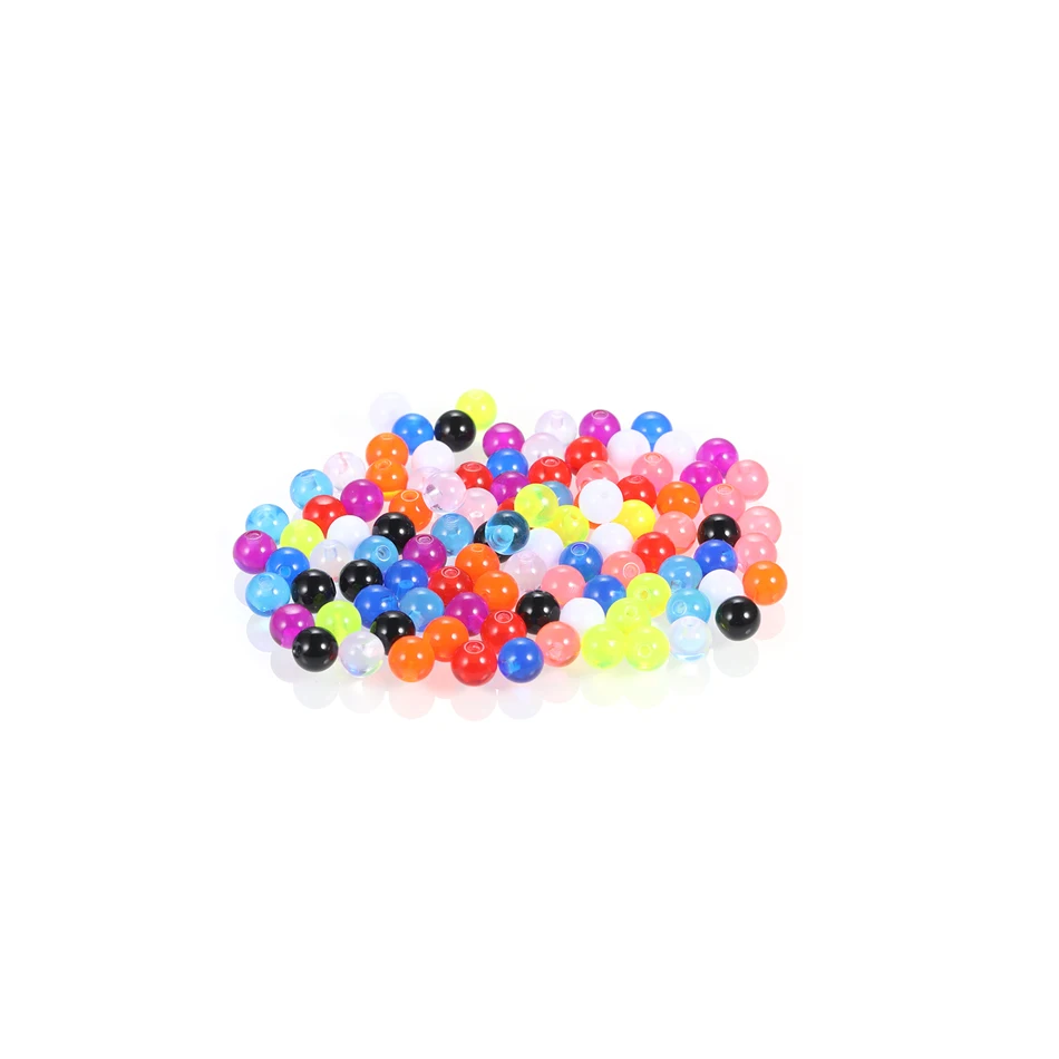 100pcs/lot Acrylic Balls Replacement Nose Barbell Earring Tongue Eyebrow Labret Belly Navel Nipple Piercing Sexy Jewelry 16G 14G