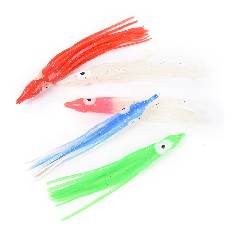 Luminous Fishing Lure Squid Skirts Soft Lure Night Fishing Lure Octopus Glow Rubber Artificial Bait