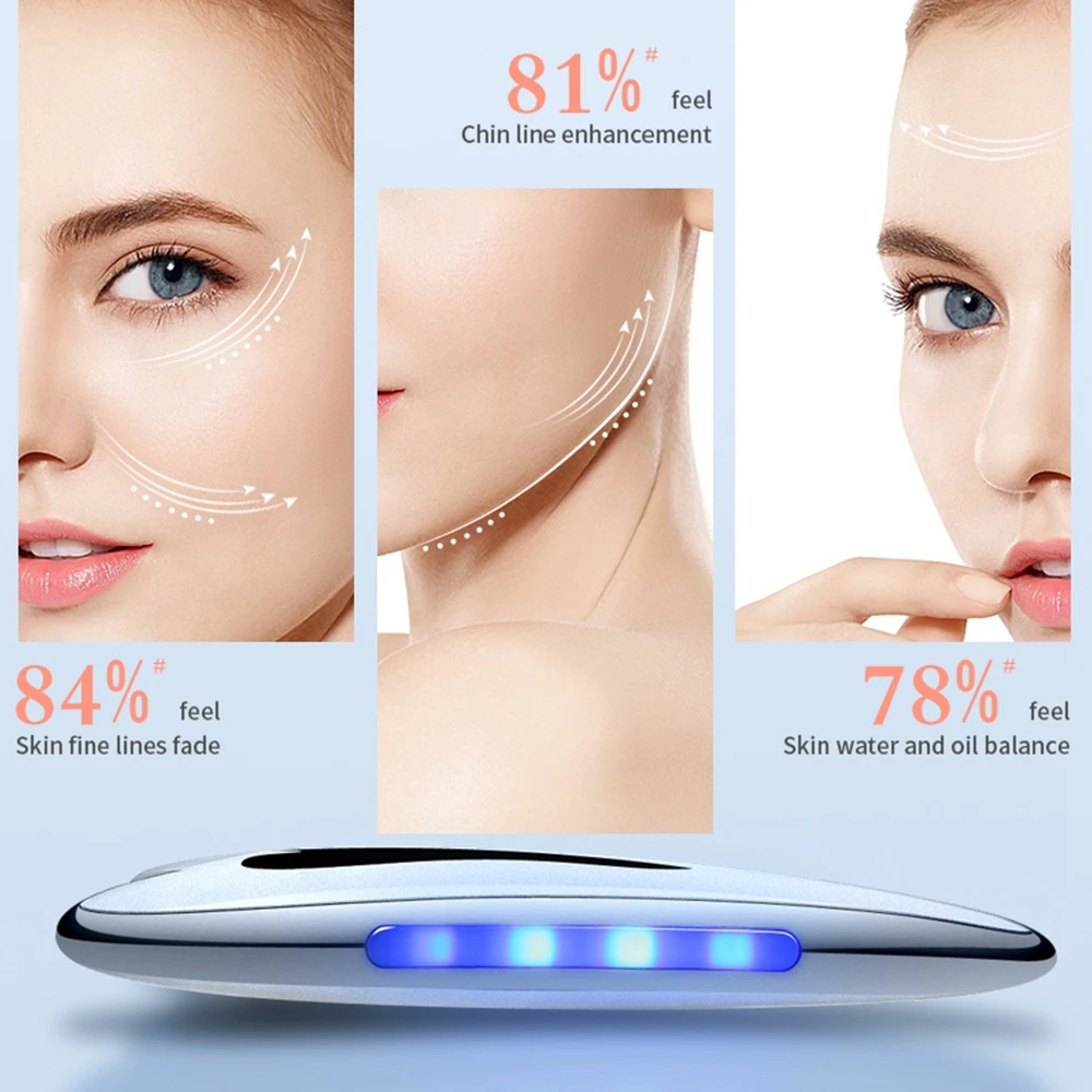 Electric Gua Sha Board Facial Massager Face Lifting Scraping Tool Microcurrent Massage Guasha Plate Wrinkle Removal Slimming