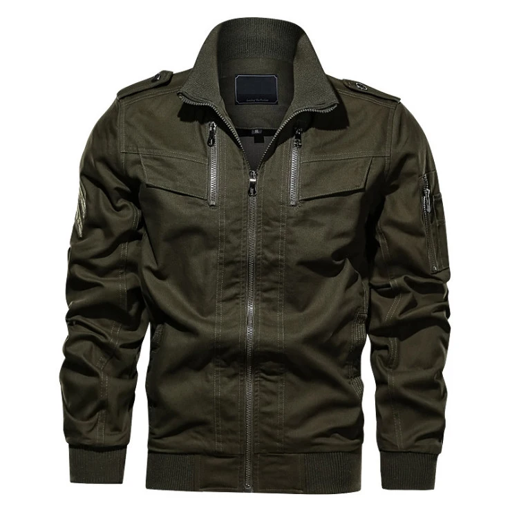 

Big Size 6XL Spring Cotton Jacket Men Slim Fit Bomber Jacket Autumn Vintage Military Jacket Male Army Green Motorcycle Coat