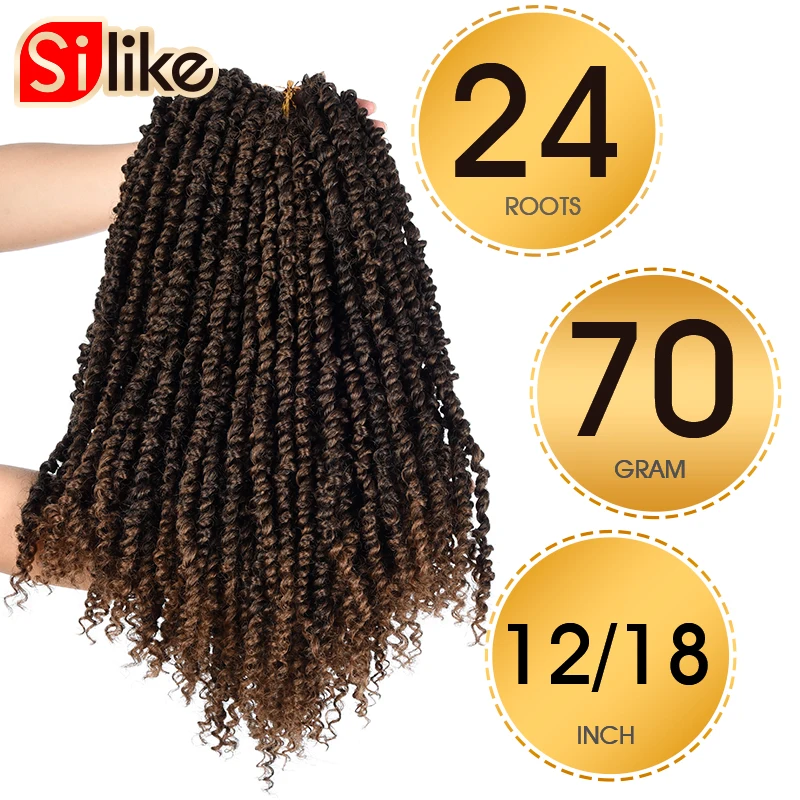 Passion Twist Hair 12 18 inch Pre Twisted Crochet Braids Pre Stretched Ombre Braiding Hair Synthetic Crochet Hair Extension