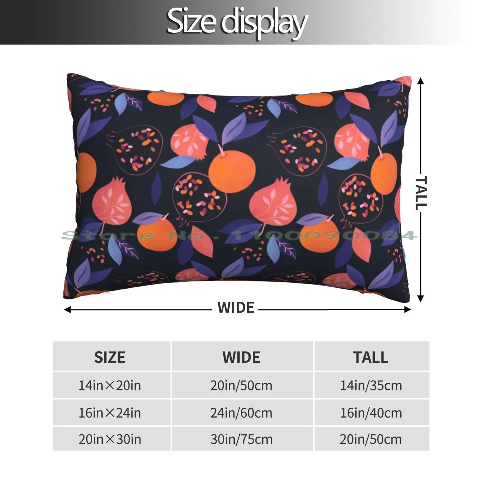 Fruit Gathering Pillow Case 20x30 50*75 Sofa Bedroom Botanical Fruit Pattern Summer Pattern Pink Oranges Satsumas Tangerines