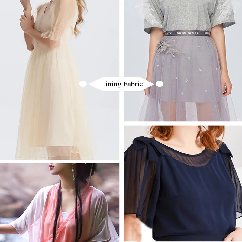 Elastic Skirt Lining Fabric Per Meters Summer Thin Soft Micro Permeable For Sewing Clothes Lining