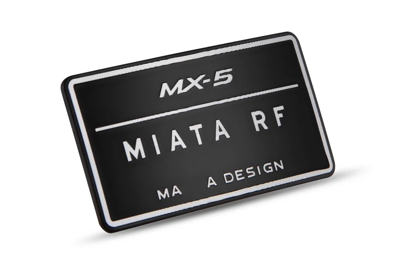 Aluminium 3D-Aufkleber-Design-Logo, Auto-Umbau-Zubehör, Innenraumdekoration, einfach anzubringender Metallaufkleber für Mazda MX5 RF ND – Detail 1