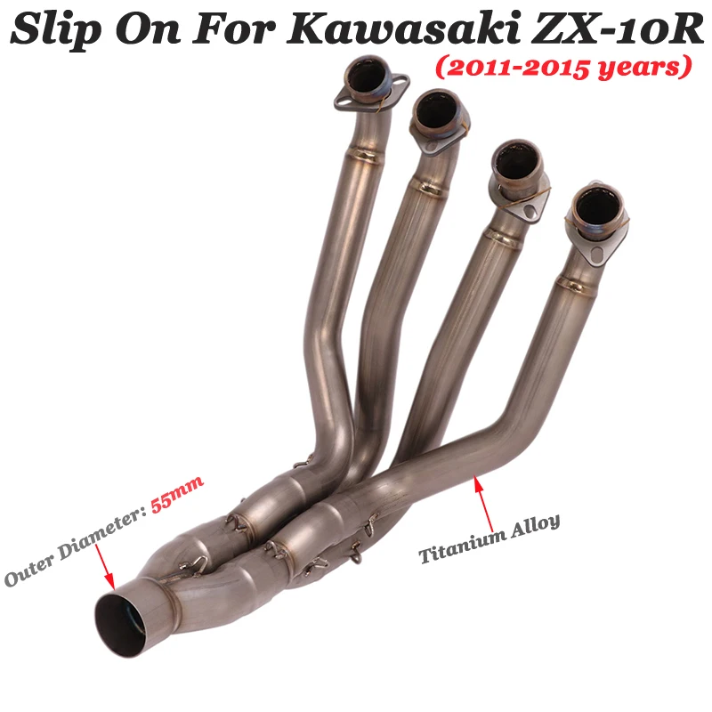 

Titanium Alloy Slip On For Kawasaki ZX-10R ZX10R 2011 - 2015 Motorcycle Exhaust Escape Front Link Pipe Connect Original Muffler