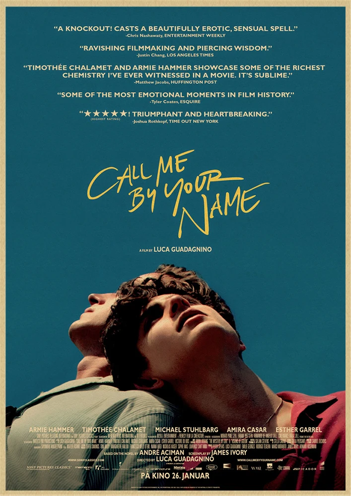 Call Me by Your Name Movie Kraft paper poster Wall Art Wall Pictures For Living Room Decoration