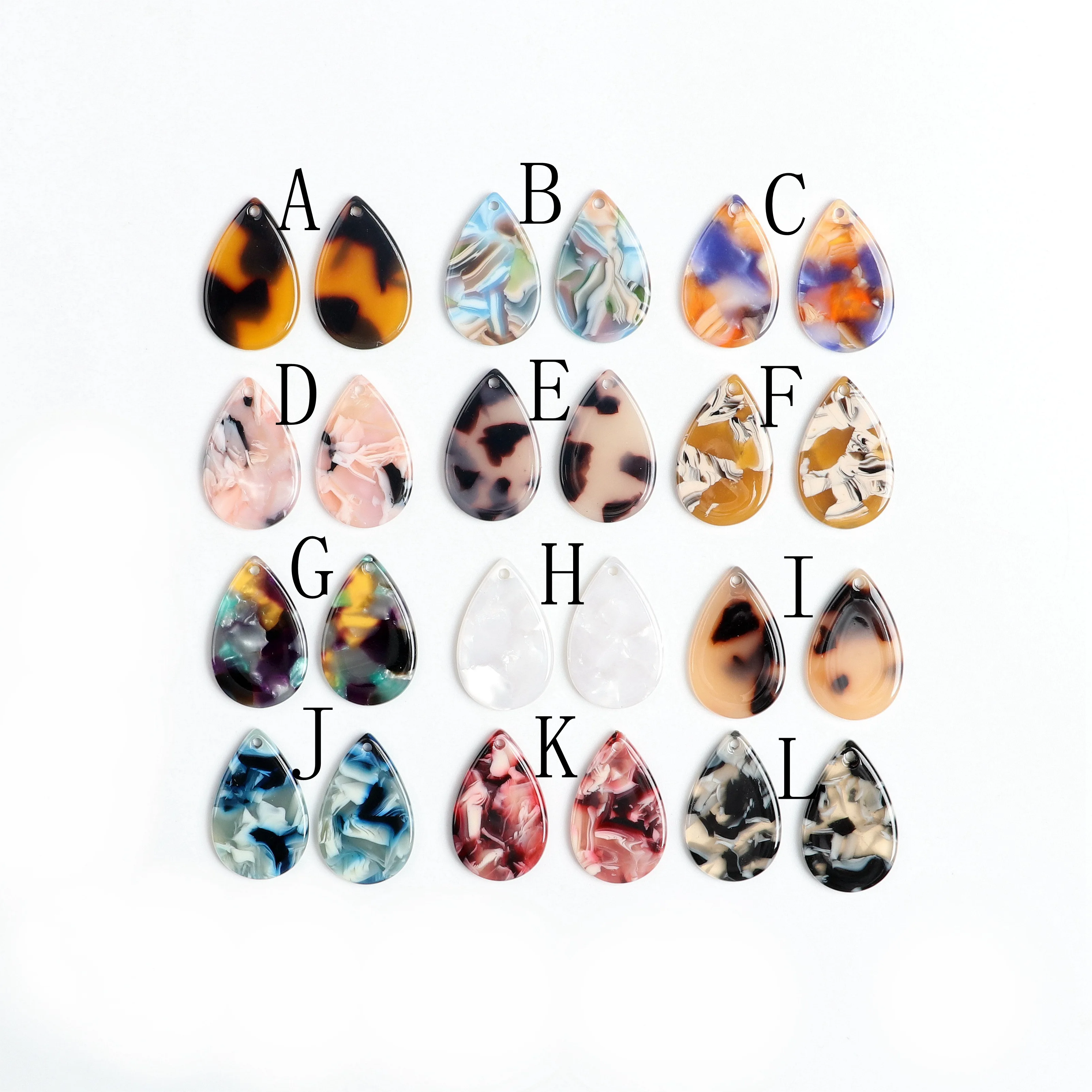 Tortoise Shell Beads,Acetate Acrylic Earring Charms,Drop Shaped Pendants,Jewelry findings,Earrings Parts, 22mmx14mm, ACE256