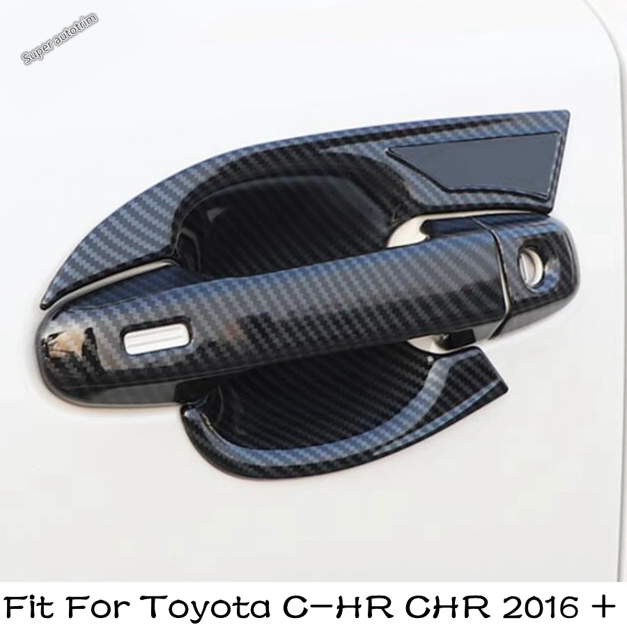 

Front Door Handle Cap Decoration Cover Trim For Toyota C-HR CHR 2016 - 2021 ABS Chrome / Carbon Fiber Look Exterior Accessories