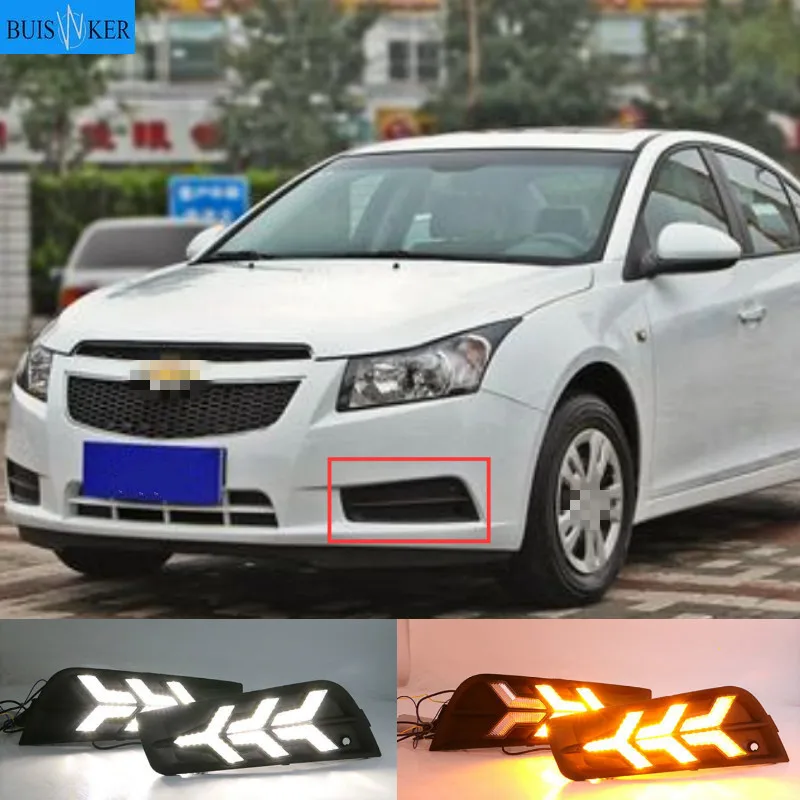 

2PCS LED for chevrolet cruze 2009 2010 2011 2012 2013 2014 DRL Daytime Running Light Daylight with turn signal lamp