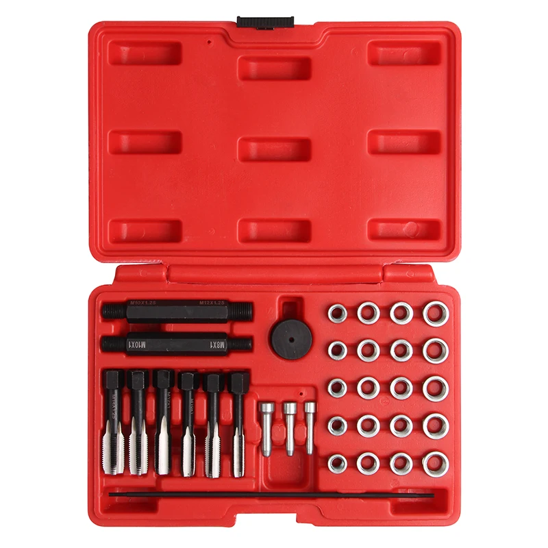 Glow Plug Thread Repair Kit Set 33pc Cylinder Head M8 M10 M12 M14 DAMAGED BROKEN,VT13460