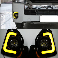 Car LED DRL For Toyota Hiace 2014 2015 2016 2017 2018 with Yellow Turn Signal Waterproof Fog Lamp cover Daytime Running Light