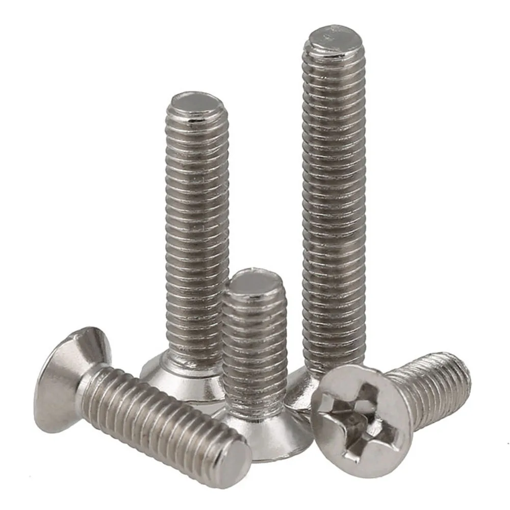 10PCS White Zinc Cross Phillips Countersunk Head Screw Bolts M5x8 M5x10 M5x12 M5x16 M5x20 Length 8-20mm