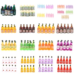 Various Styles 10pcs Mini 1/12 Dollhouse Miniature Simulation Whisky Wine Bottles Pretend Play Toys Doll Food Drink Accessories