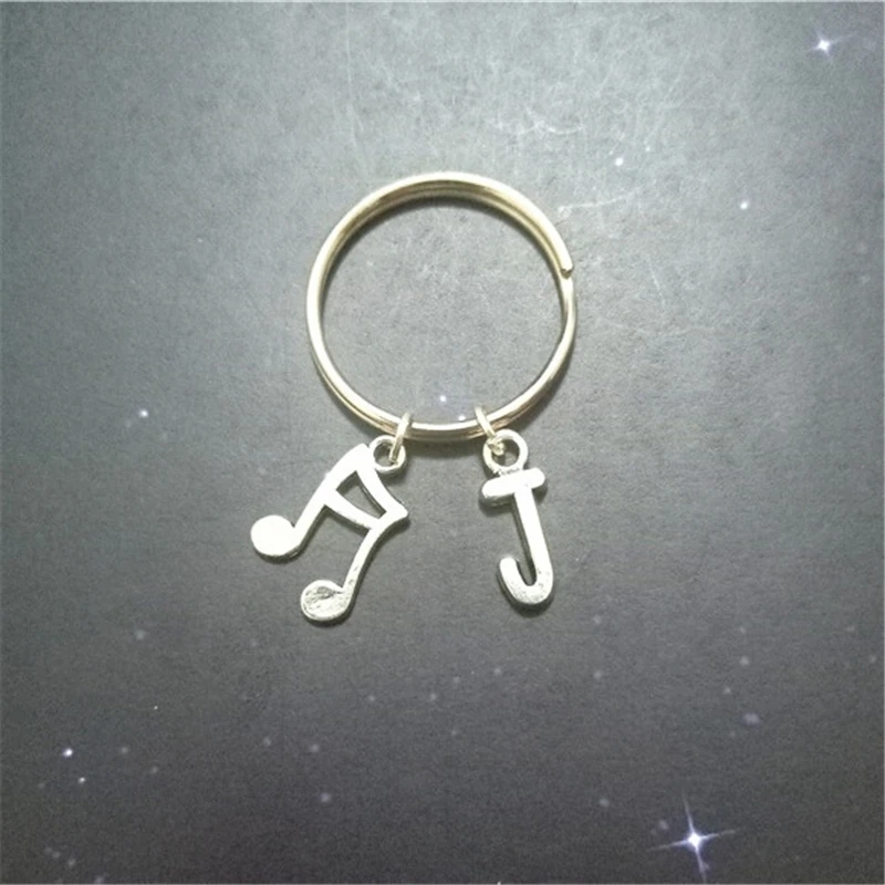 Music Note Key Ring/ Keychain Music Lover Gift Note Keychain Initial Keychain Creative Music Keychain