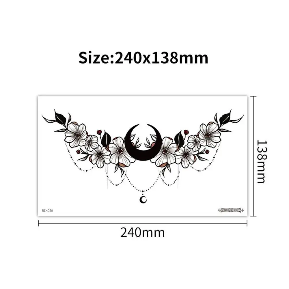 Tatouage Temporaire Sexy Sous la Poitrine pour Femme, Bijoux de Poitrine, Tatouages Imperméables, Modèle en Dentelle de Henné, Autocollants, H8A9