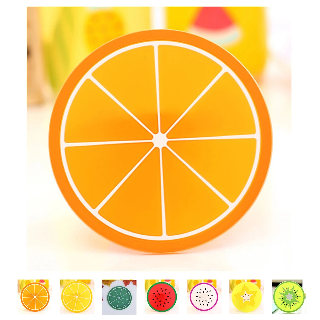 Heat Insulation Non-slip Fruit Coaster Colorful Silicone Cup Drinks Holder Mat Tableware Placemat Kitchen Accessories Gadget Set