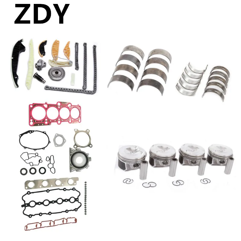 

06K109467K 06H107065AM 06J103383D Engine Piston Gasket Bearing Timing Chain Tensioner Kit For Audi A4 Q5 VW Passat Jetta 2.0T