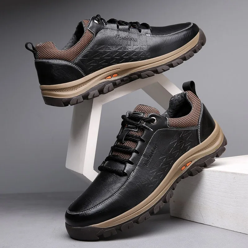 New Fashion Autumn Men Leather Shoes Brogue Casual safety shoes Men Genuine Leather Shoes Work Business Casual Sneakers Size 48