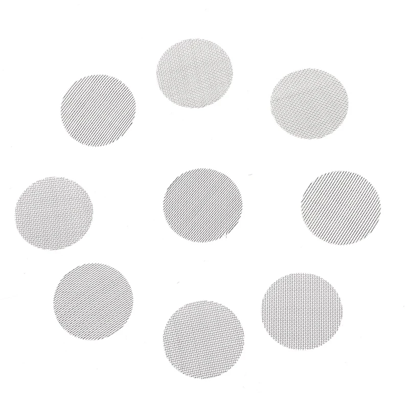 100pcs 16/20mm Stainless Steel Smoking Pipe Filter Silver Screens Hookah Water Pipes Gauze Mesh Net Tobacco Smoking Accessories