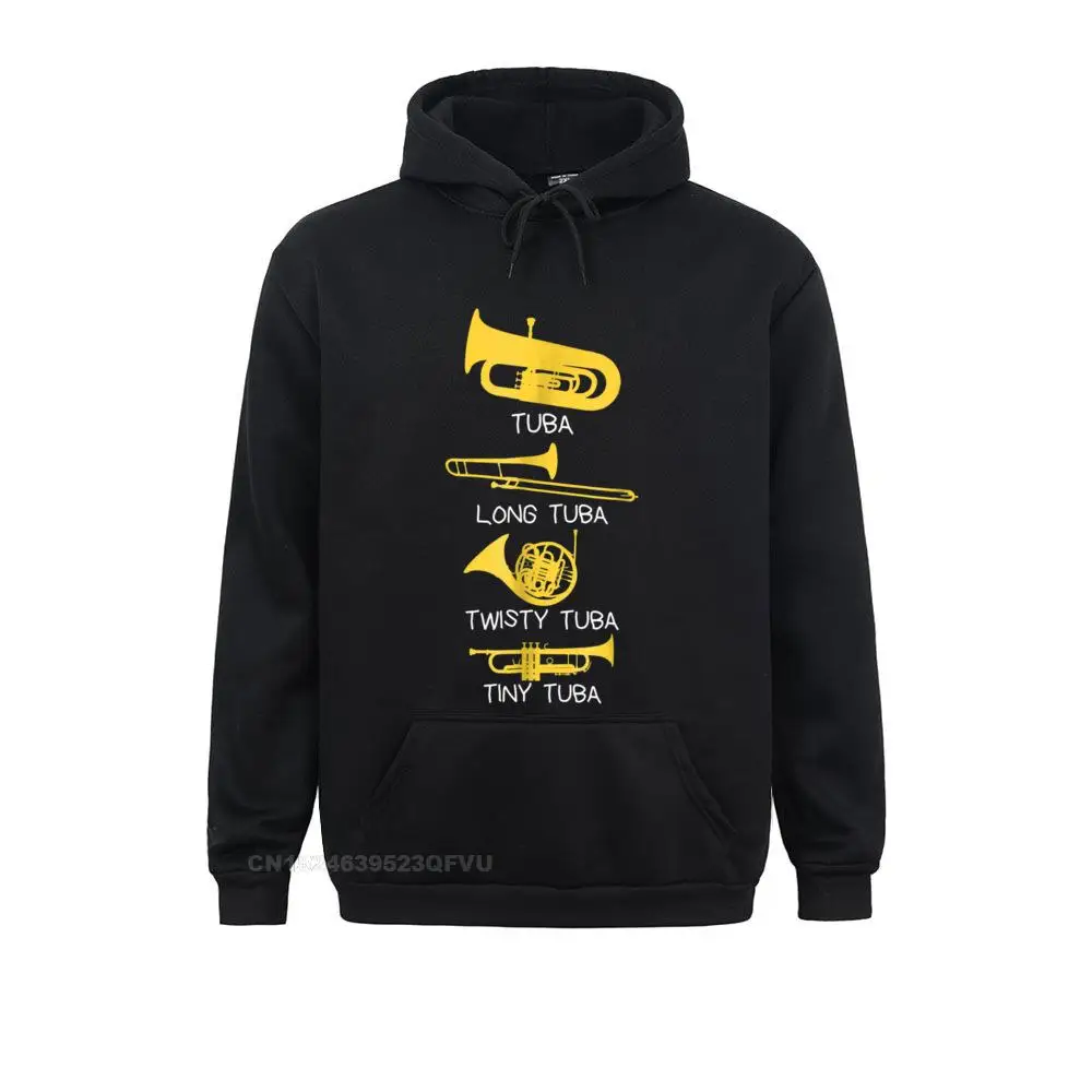 

Funny Types Of Tubas Player Hoodie Marching Band Jazz Tuba Classic Men Sweahoodies Casual Top Men Cotton Printed On