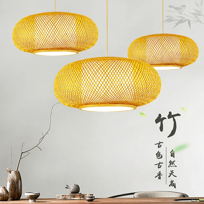 

Japan Style handmade rattan retro bamboo pendant lamp Garden Restaurant coffee bar lounge lighting Pendant Light