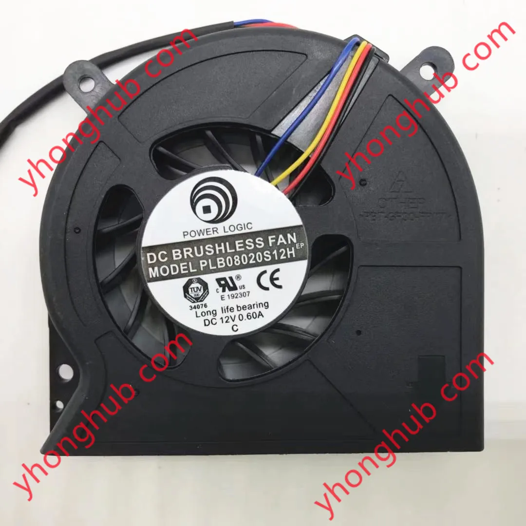 

Power Logic PLB08020S12H Q51 Q52 Q5T Q7 DC12V 0.60A 4-Wire Server Bare Fan