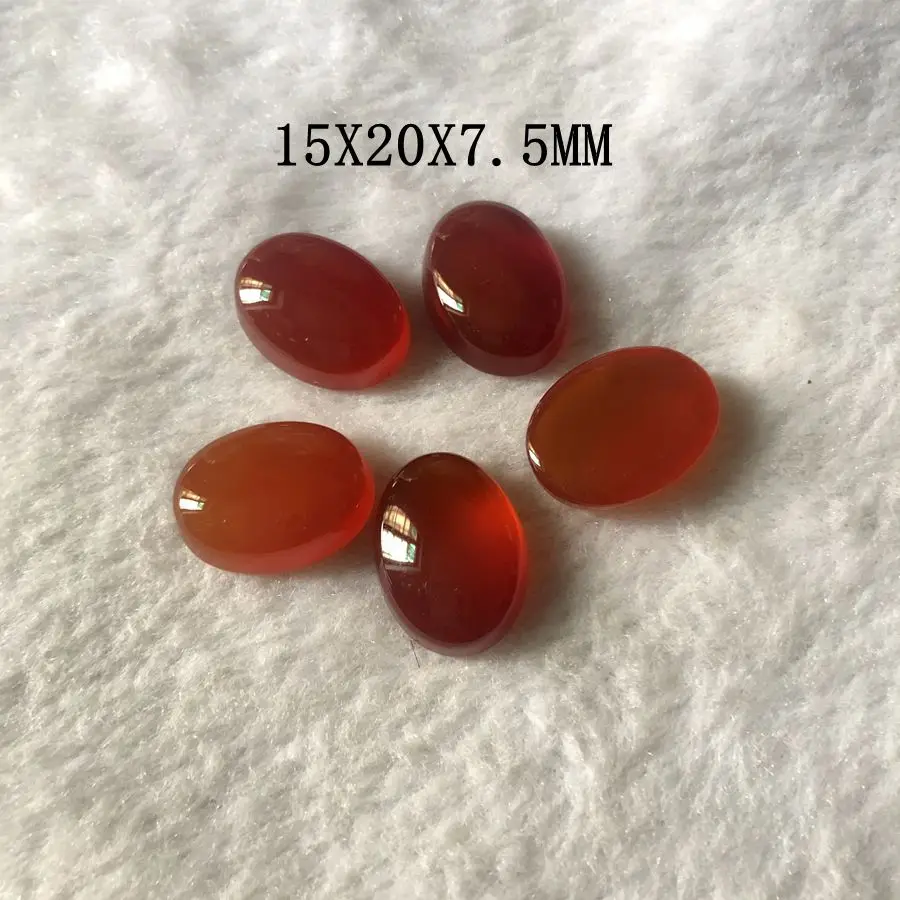 wholesale 5ps/lot Natural Red Carnelian Agate Bead Cabochon 15x22mm 17x22mm 18x26mm Oval Gemstone Cabochon Ring Face