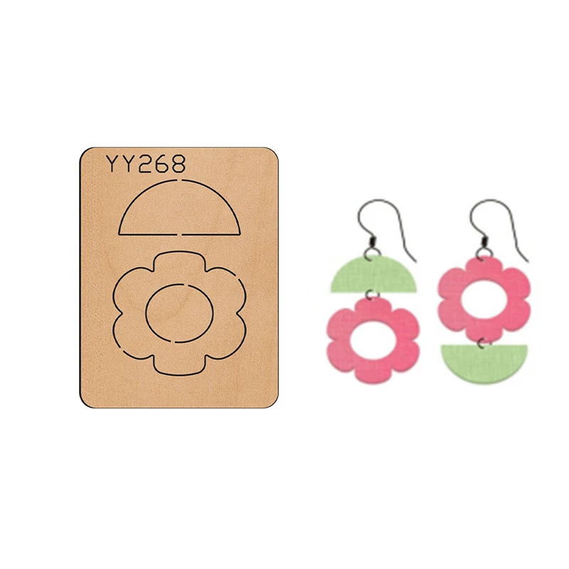 

Wood Mold Earrings Cut Mold Earring Wood Mold YY268 Is Compatible with Most Manual Die CutCute little flower.