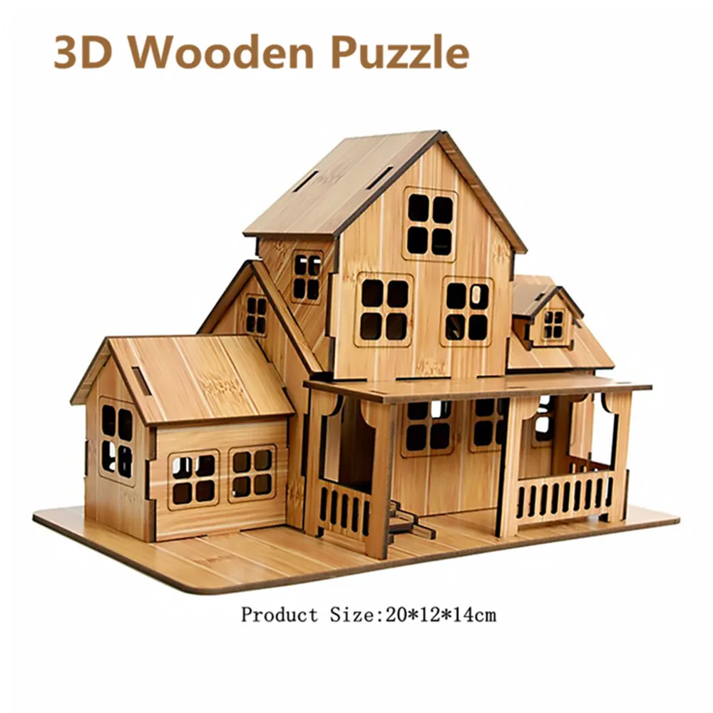 3D Wooden Puzzle Model GamesCozy Cottage DIY Handmade  Mechanical wooden house for Kids Adult Kit Mechanical деревянный конструк