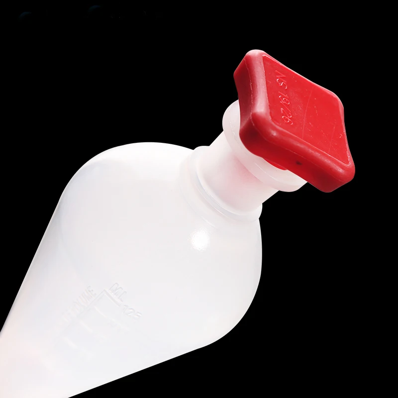 250mL Pear-shaped Plastic Separatory funnel with PTFE Stopper PP Separating Funnel Laboratory Supplies