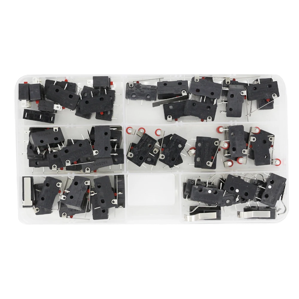 60PCS Micro Switch/Box Limit Switch 5A250VAC KW11-3Z Mini Micro Switch With Pulley Laser Machine Micro Limit Sensor