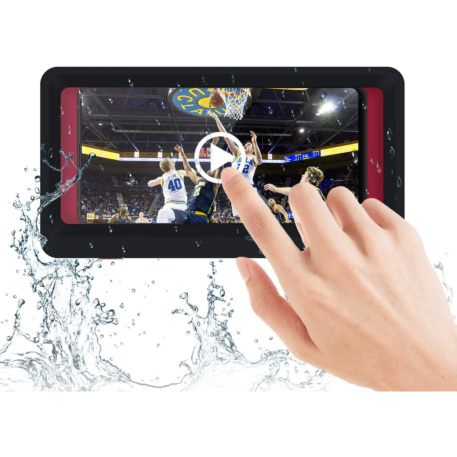 Bathroom Case Waterproof Anti-Fog Touch Phone Holder Wall Mount Shower Phone Holder Compatible Phone Under 6.8 in for Shower