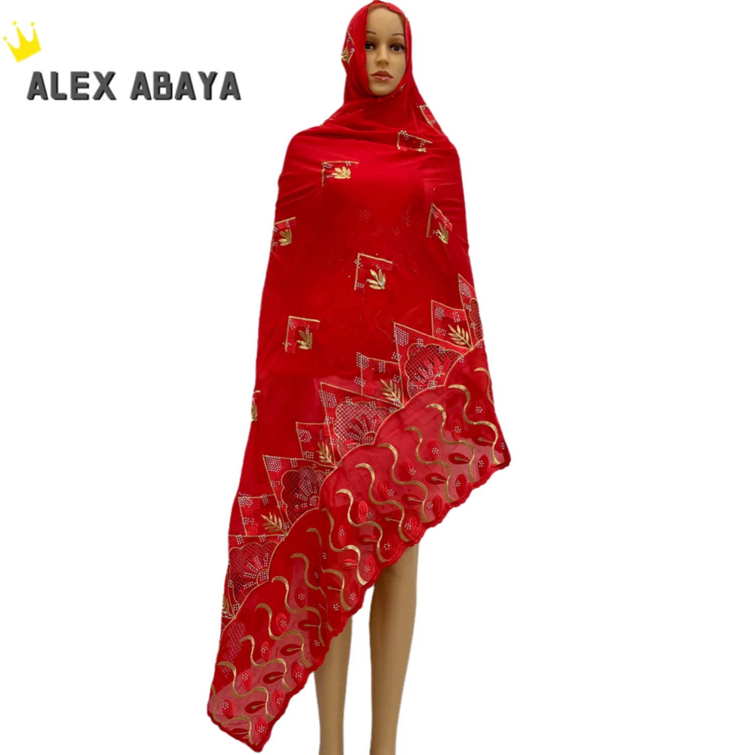 Nova mulher africana casual chiffon xale lenço de algodão islâmico estilo muçulmano tecido bordado turbante para hijabs atacado hijabs