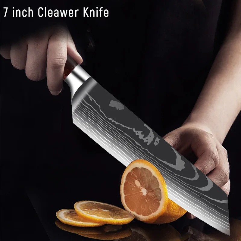 Coltello da cuoco Laser di damasco coltello da Sashimi di salmone giapponese manico in resina rossa coltello da affettare coltello da cucina strumento di cottura