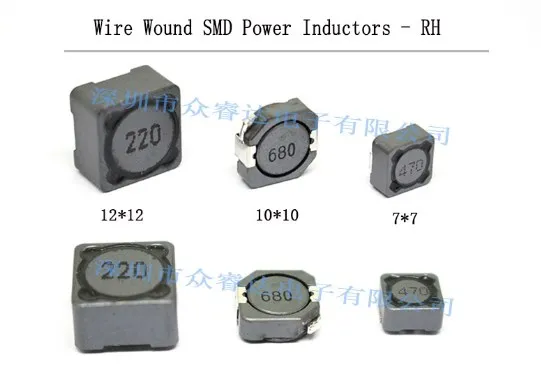 

30pcs/lot high quality Wire Wound SMD Power Inductors-RH Shielded power inductor RH74 RH104R RH127 free shipping