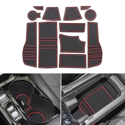 Anti-Slip Gate Slot Cup Mat for Peugeot 2008 e-2008 GT Line 2019 - 2022 Non-Slip Pad Accessories Styling