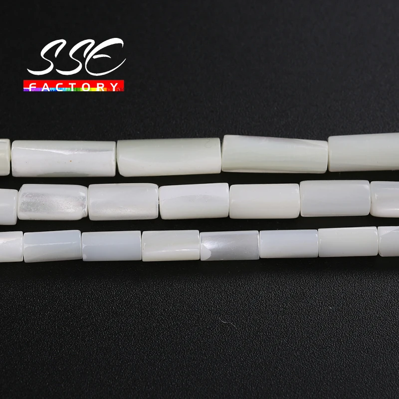 Tubular Beads White Mother Of Pearl Mop Shell Beads Loose Beads For Jewelry Making Bracelet Necklace Charm 15 inches Diy Jewelry
