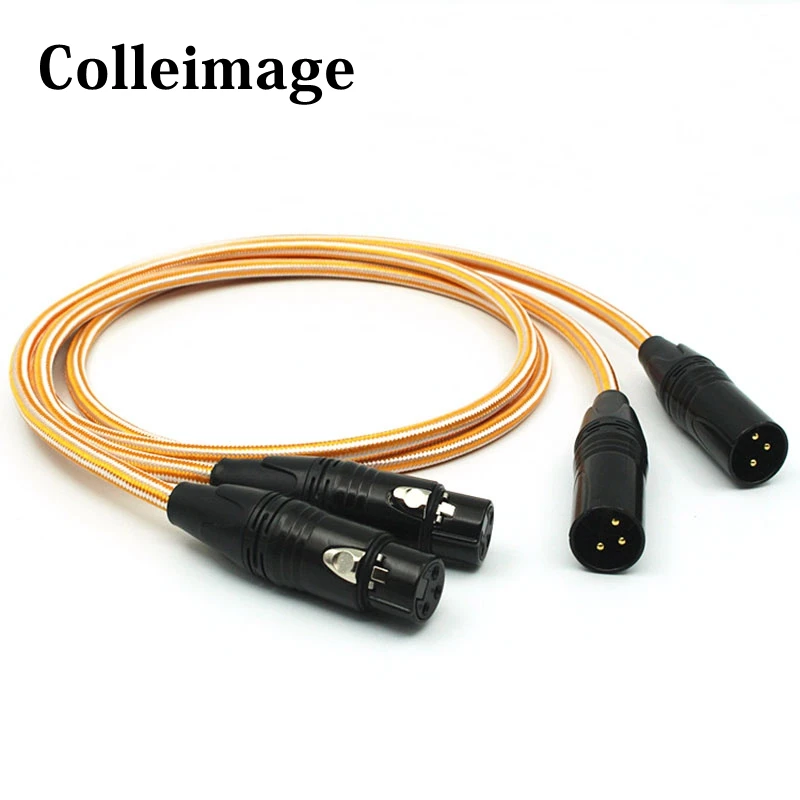 Colleimage Silver-plated Hifi 2 XLR Cable Hi-end XLR Male to XLR Female Cable With Gold-plated XLR Connector