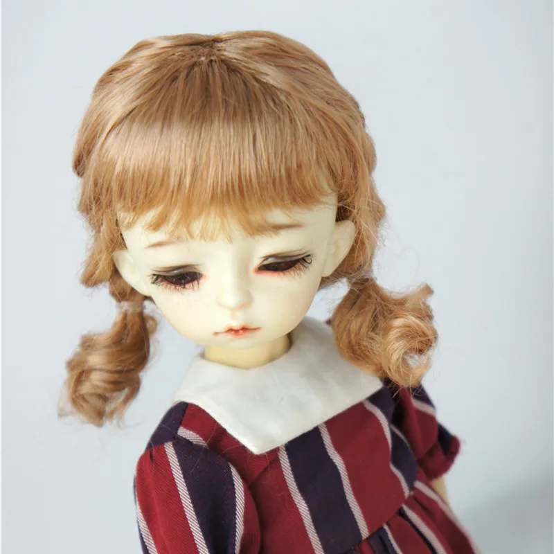 1/6 Yosd Pop Pruiken Jd571 6-7Inch 16-18Cm Smart Tweeling Krullend Vlechten Korte Anna Synthetische Mohair Bjd Pruik